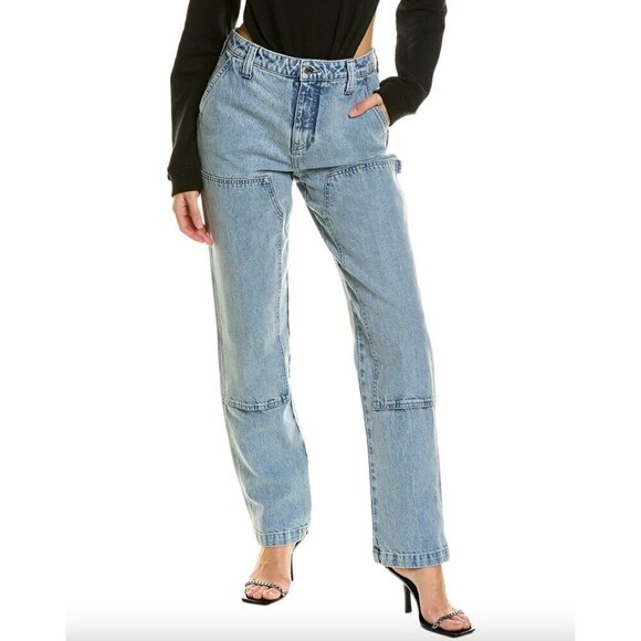 RTA Jaya Straight-leg High-rise Jeans Acid Blue Womens Size 27 - Picture 1 of 14